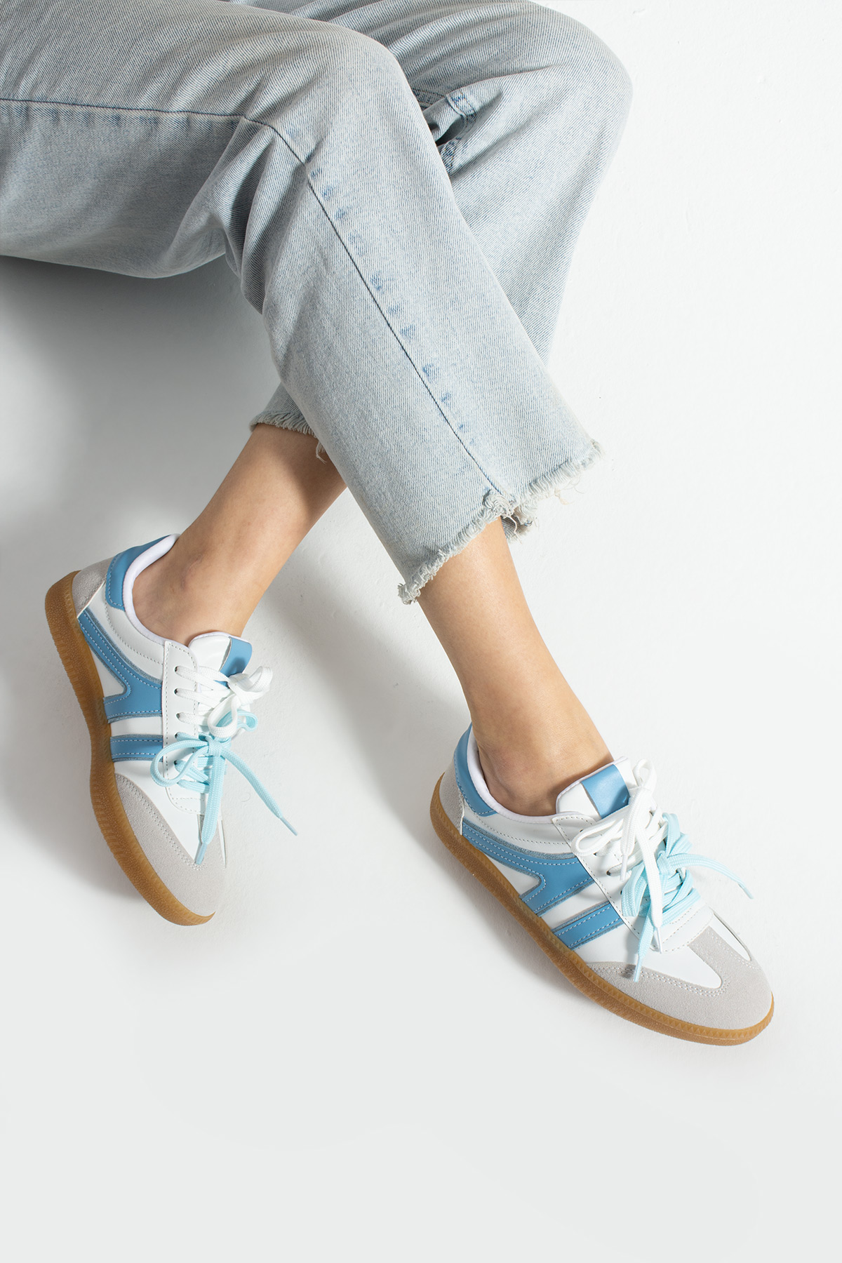 Bebe Mavi Detaylı Beyaz Günlük Kadın Sneaker