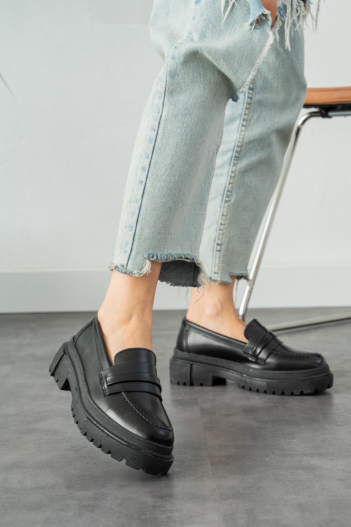 Siyah Loafer Günlük Kadın Ayakkabı