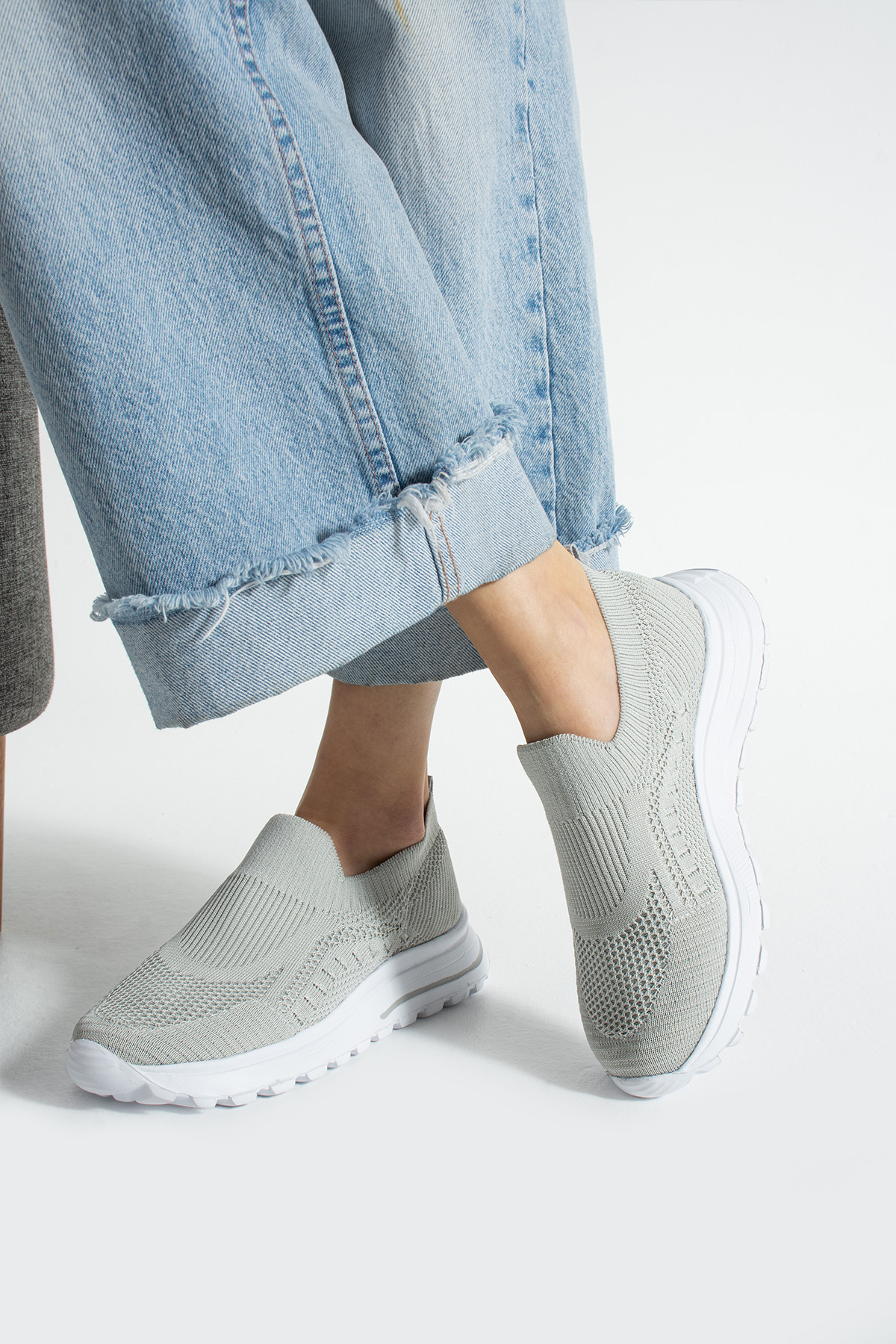 Gri Triko  Günlük Kadın Sneaker