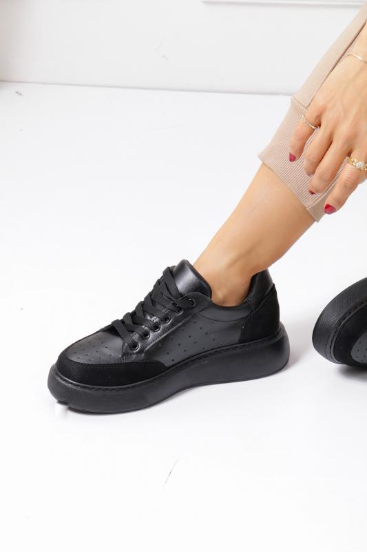 Siyah Süet Kadın Sneaker