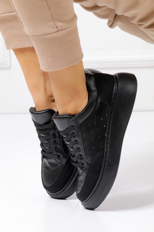 Siyah Süet Kadın Sneaker