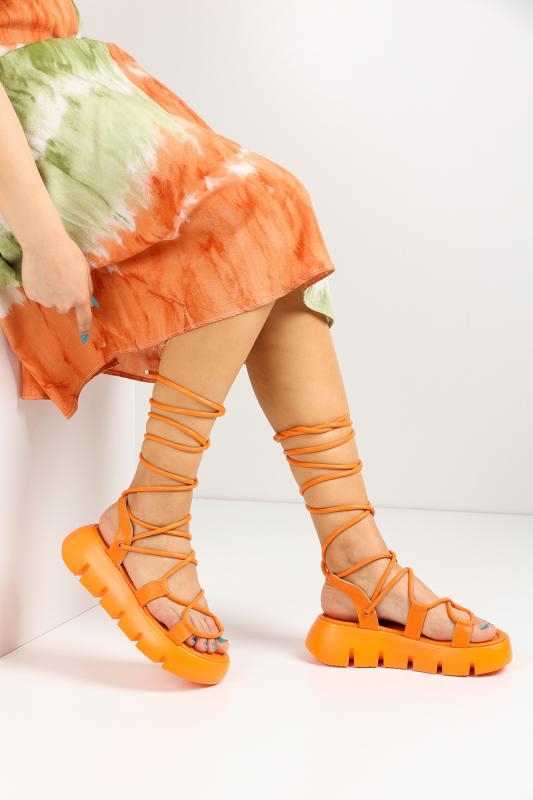 Turuncu Bağlı Kleopatra Kadın Sandalet