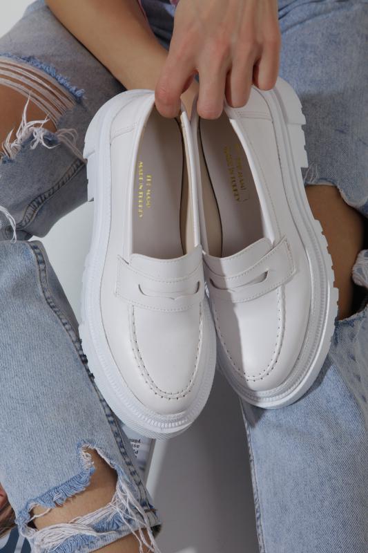 Beyaz Leofer  Kadın Günlük Ayakkabı