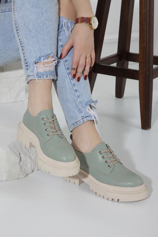 Mint Yeşili Bağlı Kadın Günlük Ayakkabı