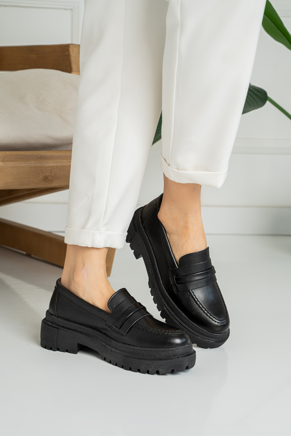 Siyah Loafer Günlük Kadın Ayakkabı